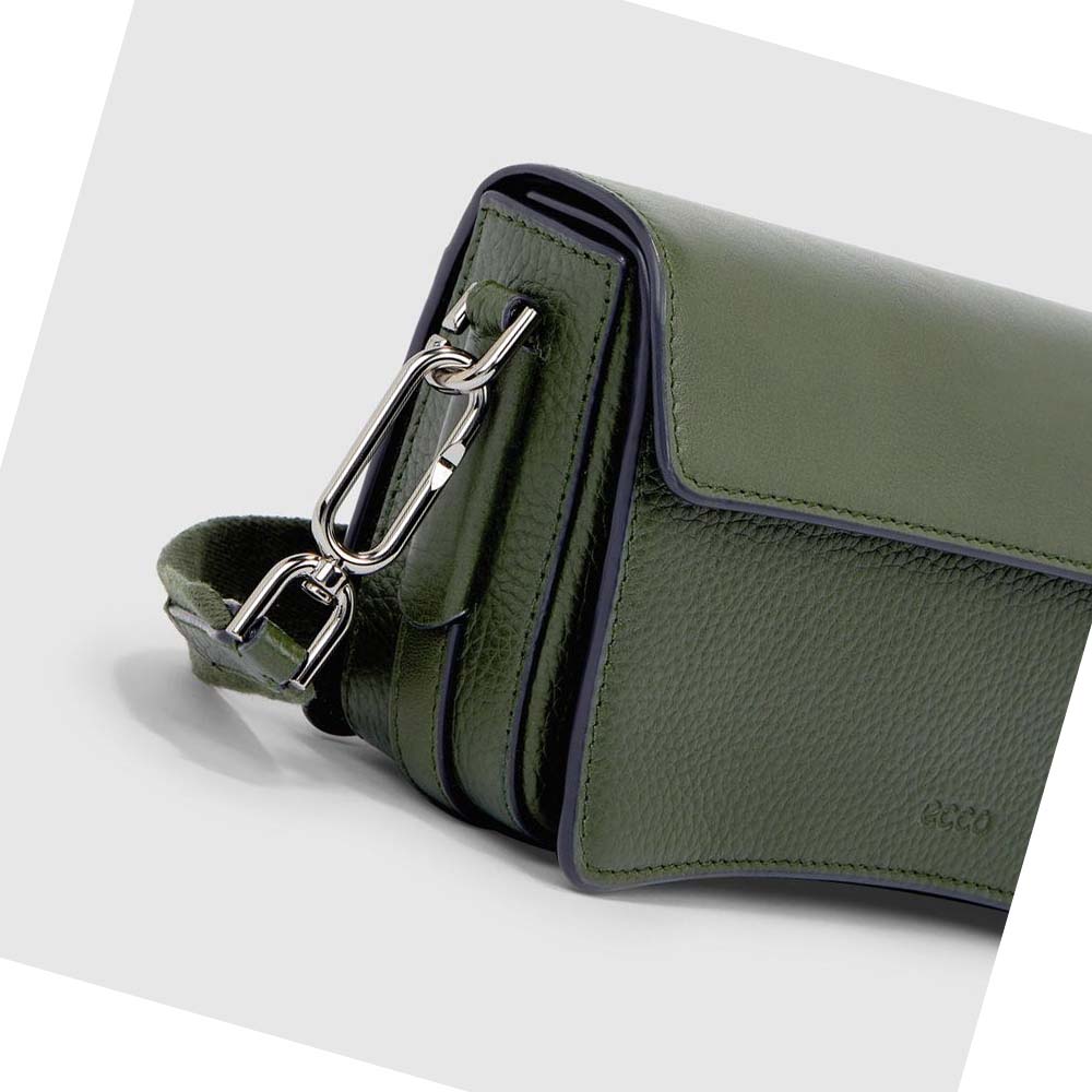 Men's Ecco TEXTUREBLOCK PINCH COMPACT Shoulder Bags Green | Canada 792QMA